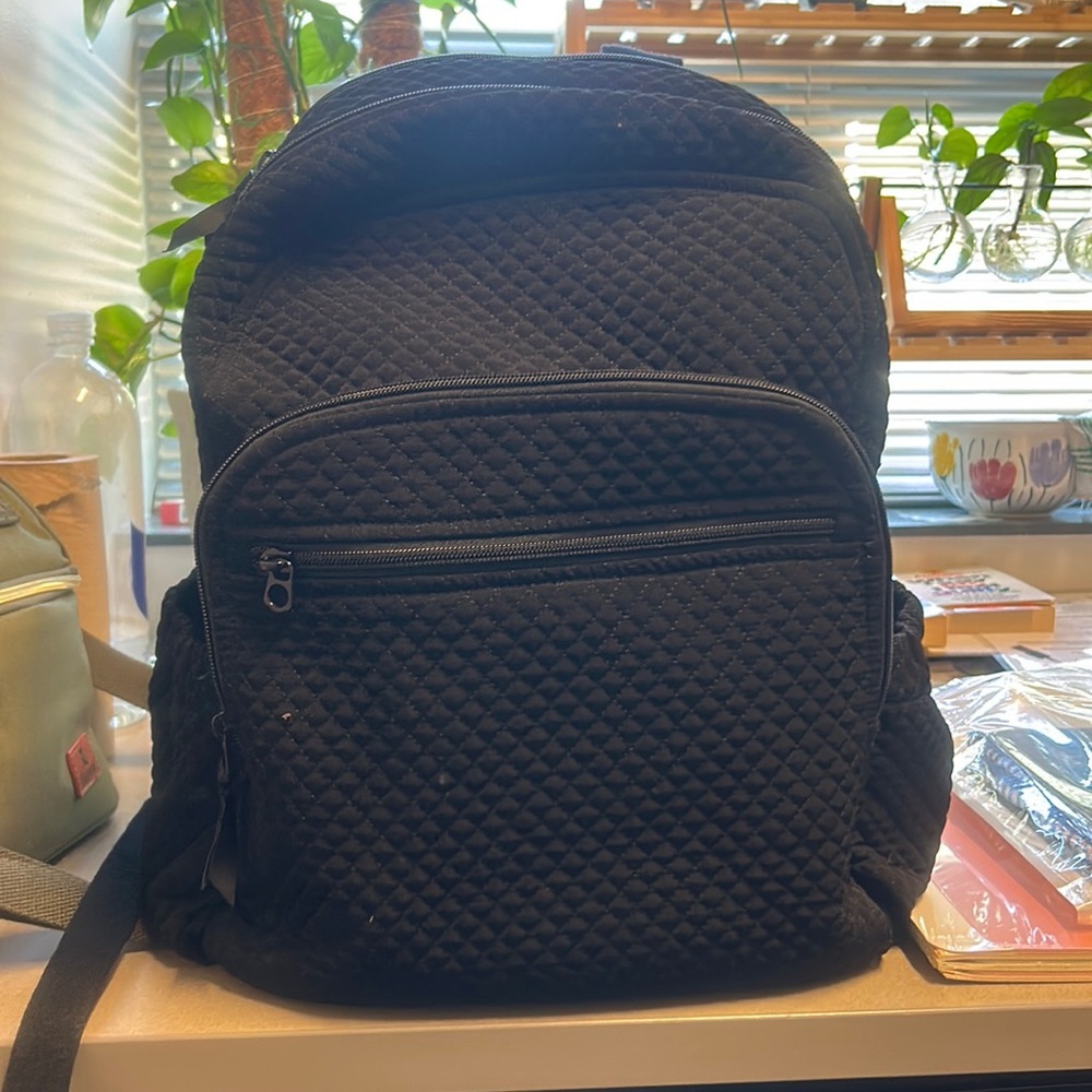 Vera Bradley Women’s Microfiber Campus Backpack - Classic Black